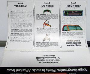 1969 Chevrolet Pickup Trucks Dealer Sales Brochure Mailer Features Options