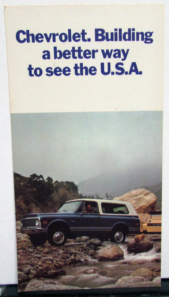 1969 Chevrolet Trucks Dealer Chevy Blazer Sales Handout Pocket Data Card