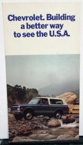 1969 Chevrolet Trucks Dealer Chevy Blazer Sales Handout Pocket Data Card