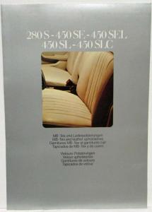 1976 Mercedes-Benz Dealer Sales Brochure Interior Options MB-Tex Leather Velour