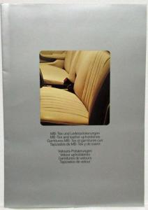 1975 Mercedes-Benz Dealer Sales Brochure Interior Options MB-Tex Leather Velour