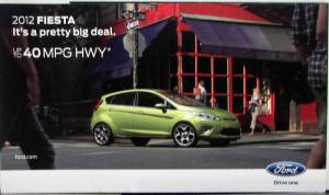 2012 Ford Fiesta Sales Folder Mailer Original