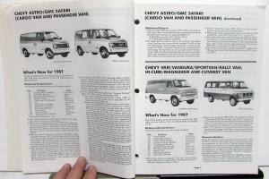 1987 Chevrolet & GMC Dealer Advance Truck Facts Book Data Salesmens Reference