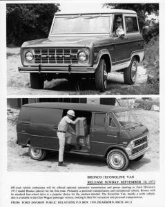 1973 Ford Bronco and Econoline Van Press Photo 0311