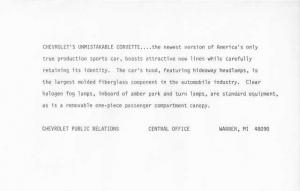 1984 Chevrolet Corvette Press Photo and Release 00388