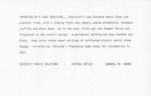 1984 Chevrolet Corvette Press Photo and Release 00391