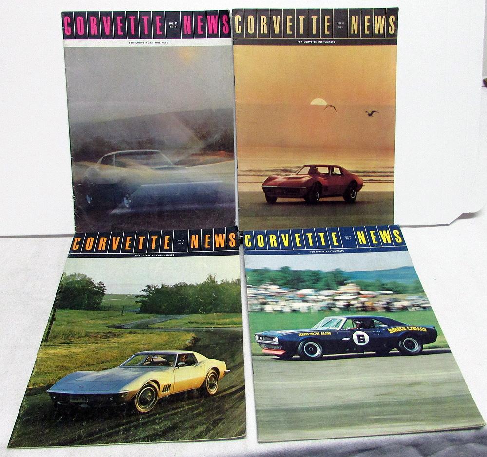 1968 Corvette News Magazine Vol 11 No's 1-3-4-6 Set of 4 Racing Style Trends GM