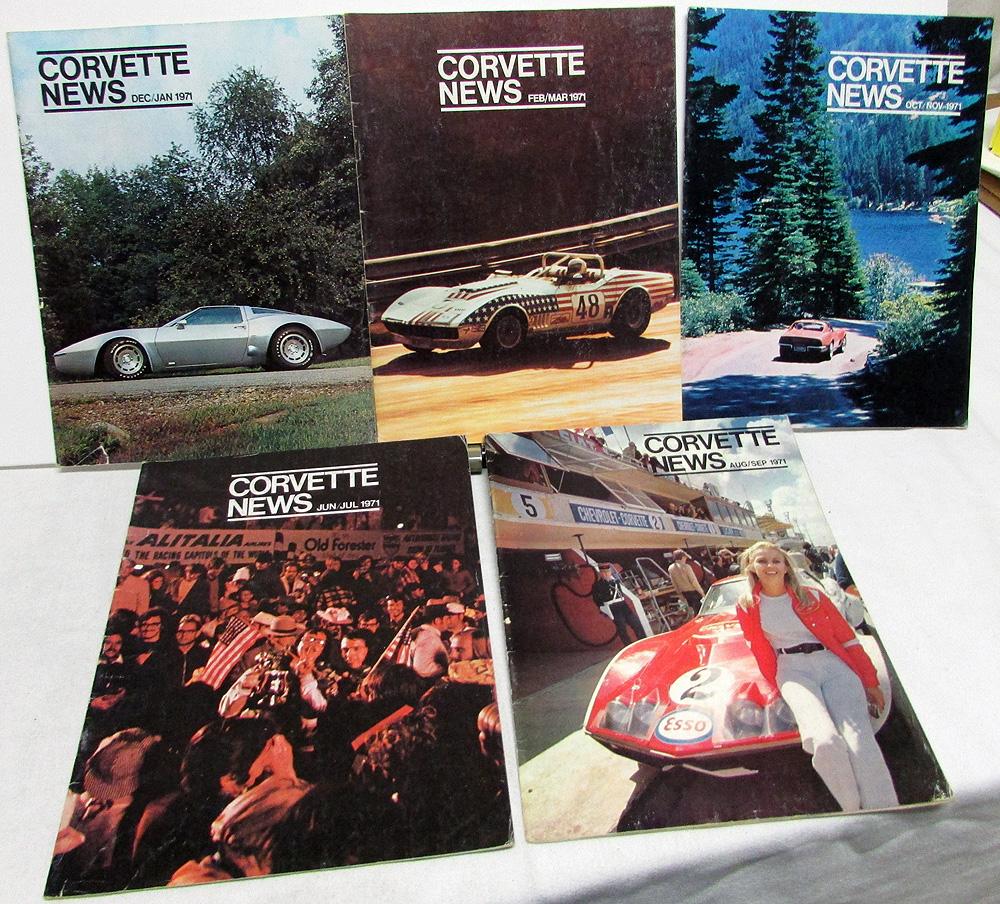 1971 Corvette News Magazine Set of 5 Racing Models Trends Info Chevy