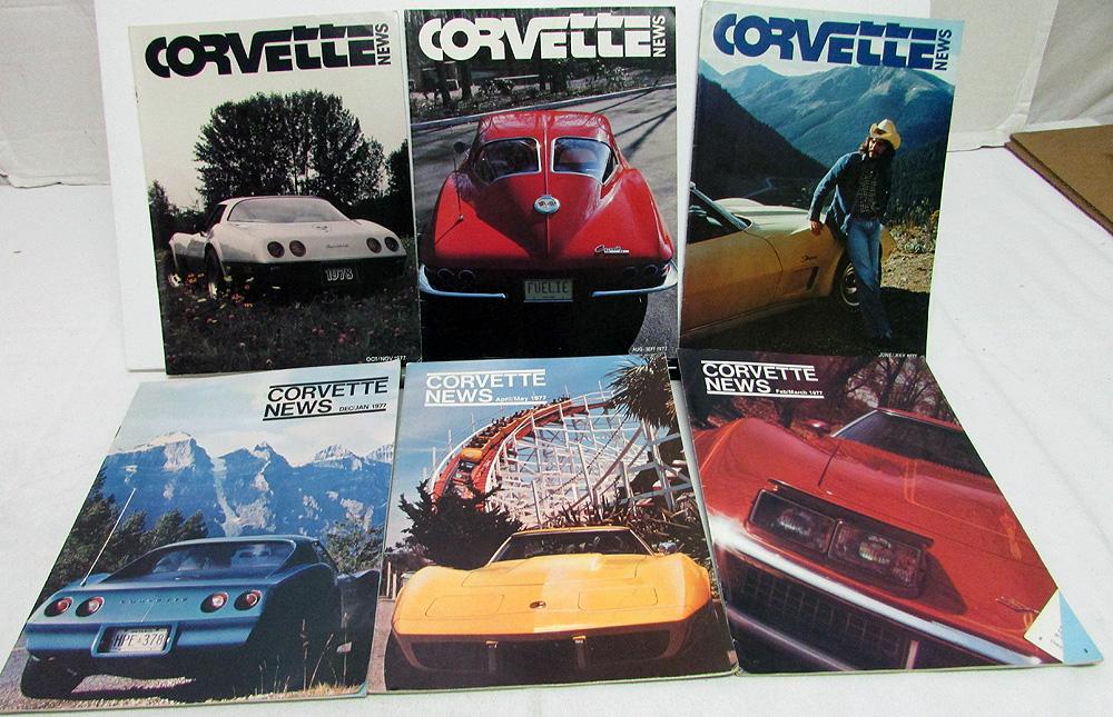 1977 Corvette News Magazine Full Set of 6 Racing Trends Models Info Chevy