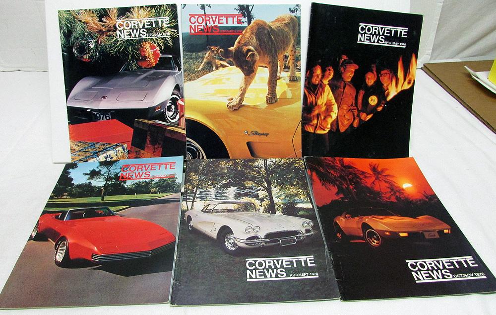 1976 Corvette News Magazine Full Set of 6 Racing Trends Models Info Chevy