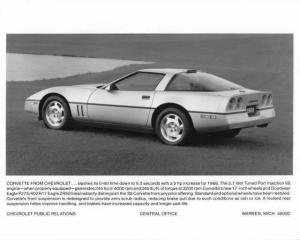 1988 Chevrolet Corvette Auto Press Photo with Text 0412