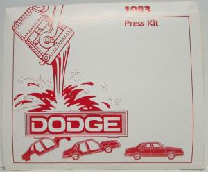 1983 Dodge Press Kit - Mirada Colt Challenger 400 600 Charger Diplomat Trucks