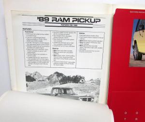 1989 Dodge Trucks Press Kit - RAM 50 Dakota D & W 100 150 250 350 Ramcharger