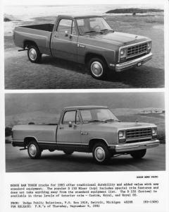 1983 Dodge D150 Truck Press Photo with Text 0133