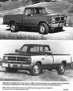 1989 Dodge W150 W250 Truck Press Photo with Text 0136