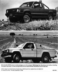 1989 Dodge RAM 50 Pickup Truck Press Photo with Text 0139
