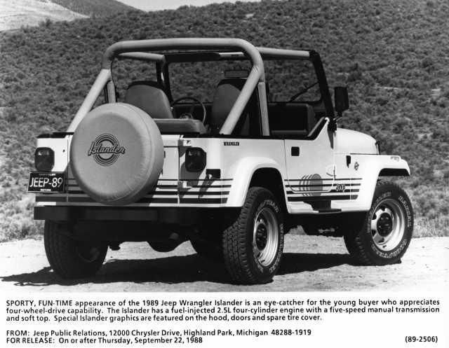 1989 Jeep Wrangler Islander Truck Press Photo with Text 0027 - YJ