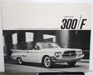 1960 Chrysler 300 F Dealer Prestige Sales Brochure 413 Ram Induction Engine Rare