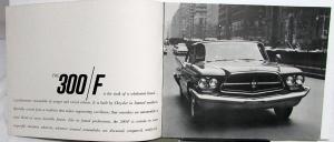 1960 Chrysler 300 F Dealer Prestige Sales Brochure 413 Ram Induction Engine Rare