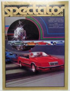 1987 Chrysler-Plymouth Spectator Quarterly Dealer Sponsored Magazine with Extras