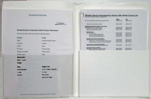 2002 Daimler Chrysler Text Only Press Kit