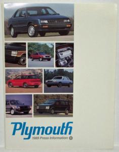 1989 Plymouth Press Kit - Reliant Sundance Voyager Fury Colt