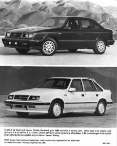 1989 Dodge Lancer ES and Shelby Auto Press Photo 0145