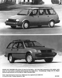 1989 Dodge Colt Wagons Auto Press Photo 0147