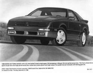 1989 Dodge Daytona Shelby Auto Press Photo 0149