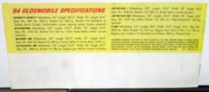 1964 Oldsmobile 98 Starfire 88 Jetstar F85 Color Sales Brochure Original