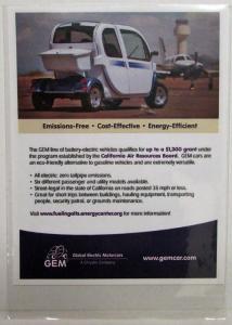 2005 GEM Global Electric Vehicle Sales Card - Geneva Motor Show