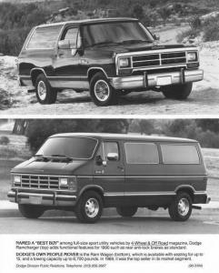 1990 Dodge Ramcharger & Ram Wagon Press Photo 0162