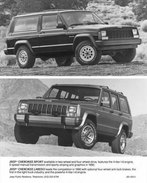 1990 Jeep Cherokee Sport & Laredo Press Photo 0030