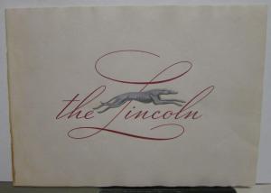 1938 Lincoln V-12 Custom Brunn Judkins LeBaron Willoughby Prestige Sale Brochure