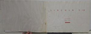 1938 Lincoln V-12 Custom Brunn Judkins LeBaron Willoughby Prestige Sale Brochure