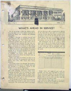 1941 Packard Service Letter Dealer Service Managers Lot of 6 Original