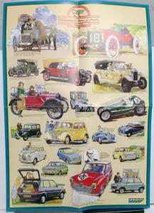 1986 Austin Rover Dealer 80th Anniversary Historical Poster Mini Cooper A40 A30