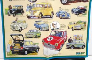 1986 Austin Rover Dealer 80th Anniversary Historical Poster Mini Cooper A40 A30