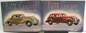 1936 Buick Eight Series 40 60 80 90 Color Sales Brochure Catalog XL Original