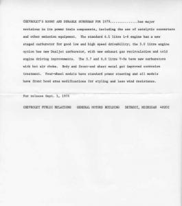 1979 Chevrolet Suburban Press Photo and Release 0431