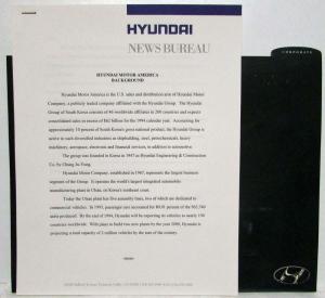 1995 Hyundai Press Kit - Sonata Elantra Scoupe Accent