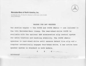 1991 Mercedes-Benz 300TE Press Photo and Release 0012