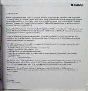 2003 Suzuki Full Line Press Kit - Aerio Grand Vitara XL7