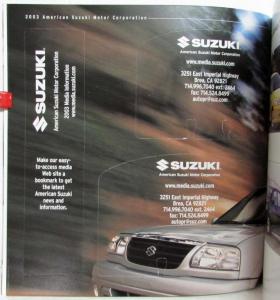 2003 Suzuki Full Line Press Kit - Aerio Grand Vitara XL7