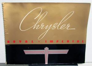 1938 Chrysler Royal Imperial Prestige Color Sales Brochure Catalog