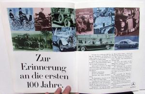 1986 Mercedes-Benz Foreign Dealer German Text Promo 100th Anniversary Brochure