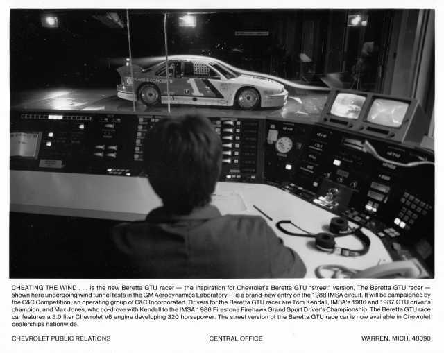 1988 Chevrolet Beretta GTU Cheating the Wind Press Photo 0457