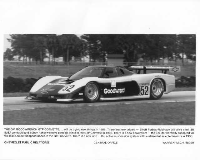 1988 Chevrolet GTP Corvette Press Photo 0459