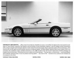 1989 Chevrolet Corvette Convertible Press Photo 0442