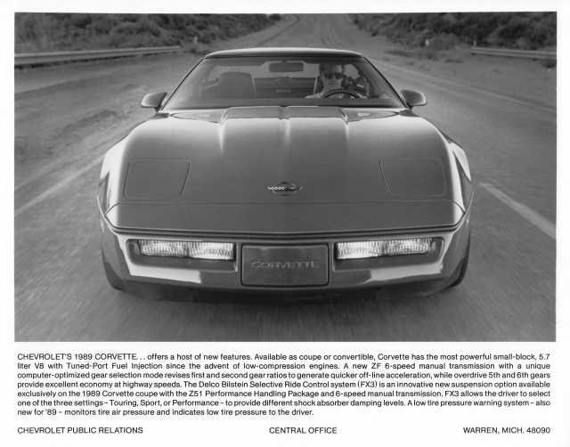 1989 Chevrolet Corvette Press Photo 0444